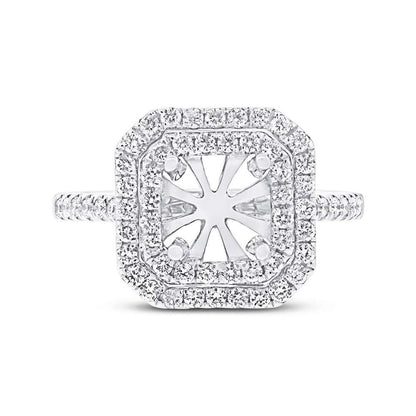 14k White Gold Diamond Semi-mount Ring - 0.66ct