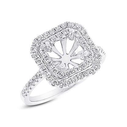 14k White Gold Diamond Semi-mount Ring - 0.66ct