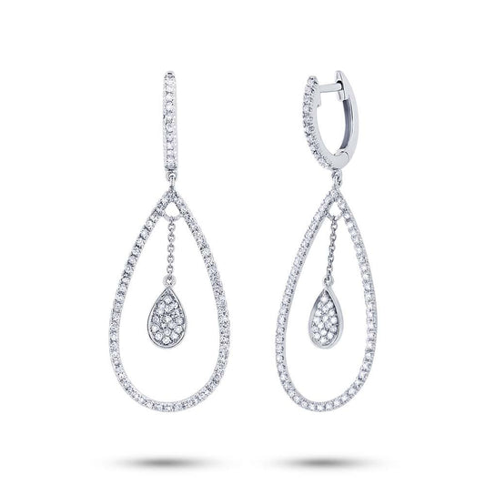 14k White Gold Diamond Earring - 0.53ct