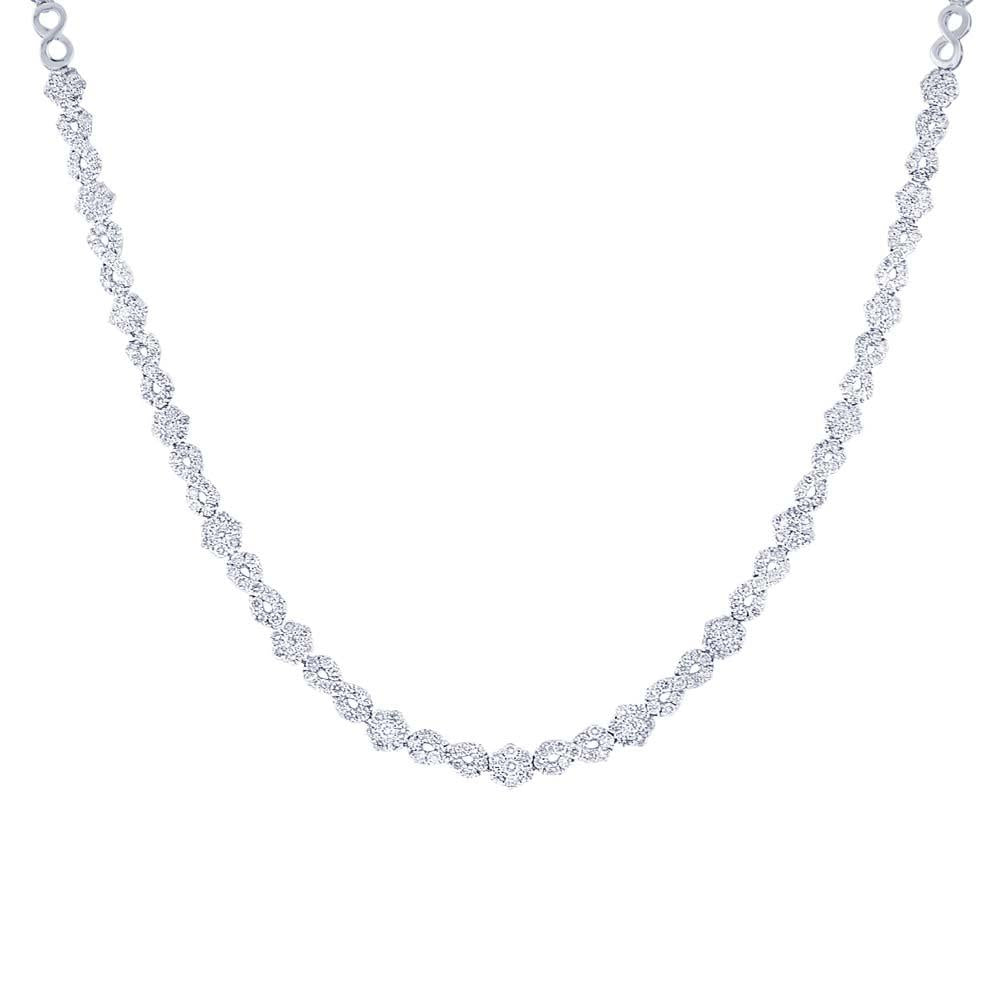18k White Gold Diamond Necklace - 5.94ct V0106
