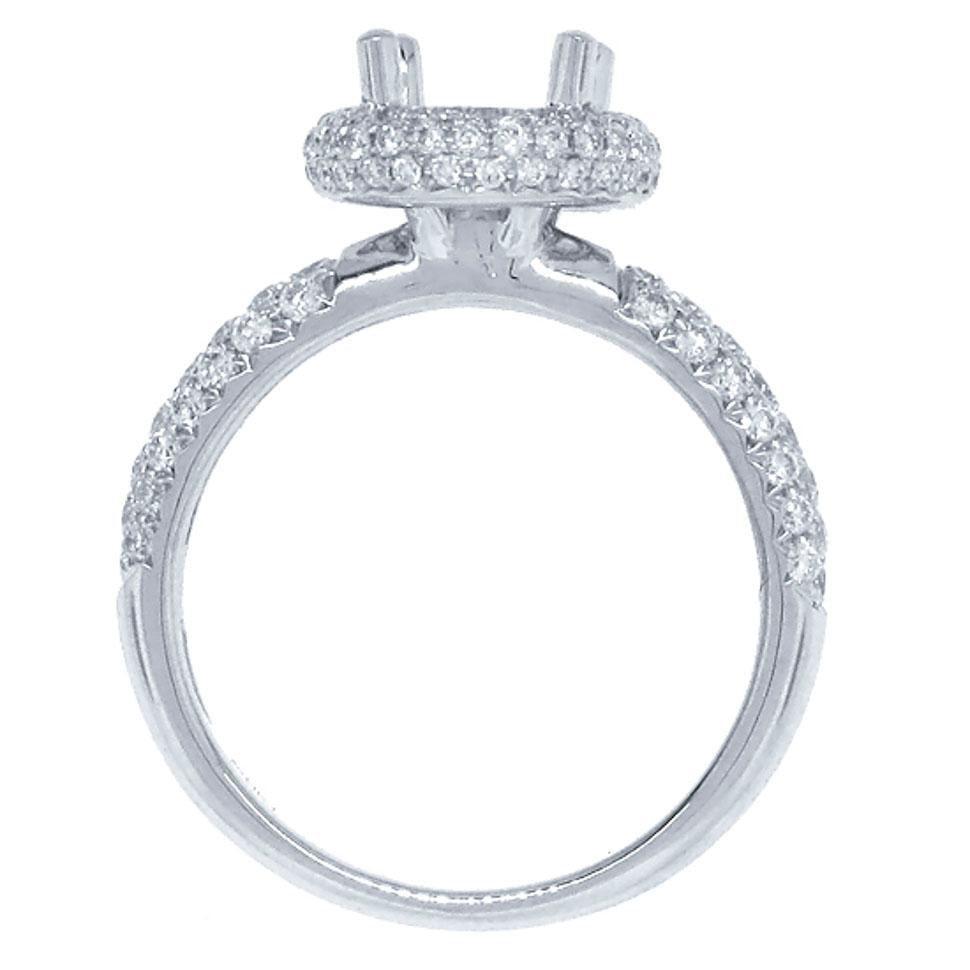 18k White Gold Diamond Semi-mount Ring - 0.74ct