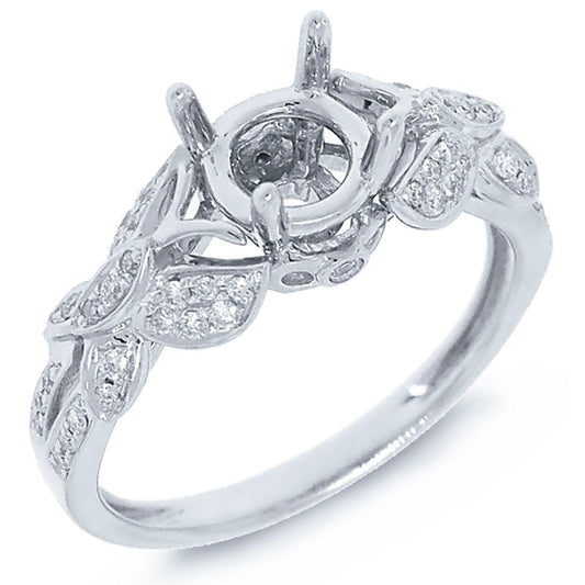 14k White Gold Diamond Semi-mount Ring - 0.21ct