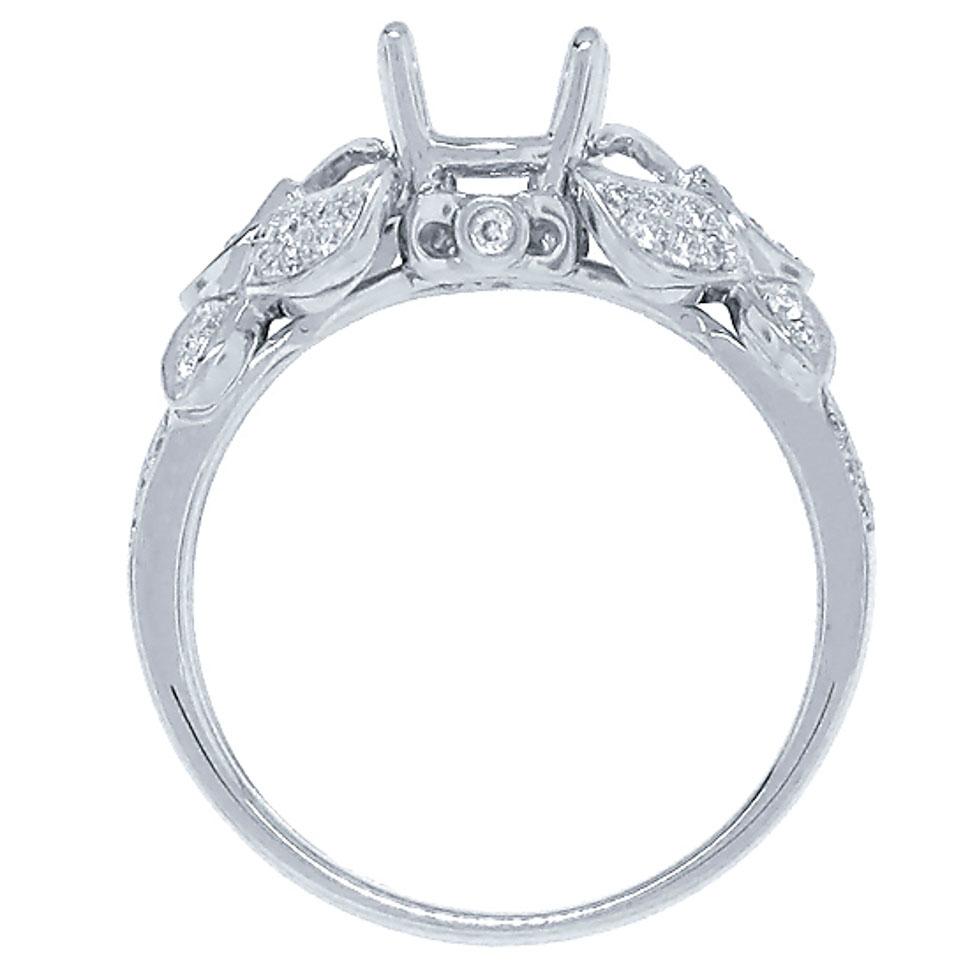 14k White Gold Diamond Semi-mount Ring - 0.21ct