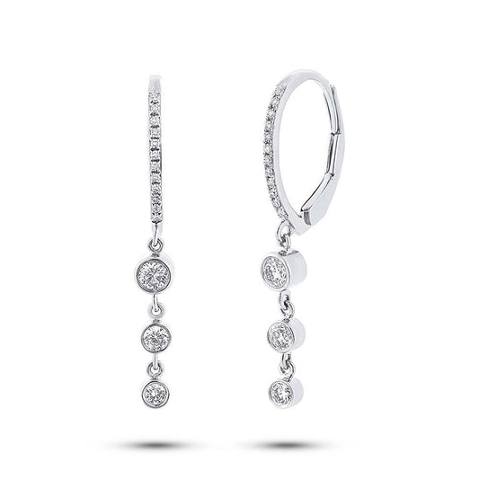 14k White Gold Diamond Earring - 0.39ct