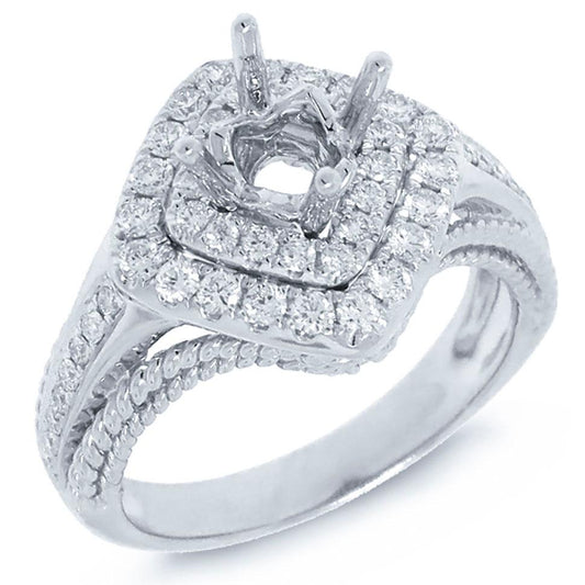 14k White Gold Diamond Semi-mount Ring - 0.60ct