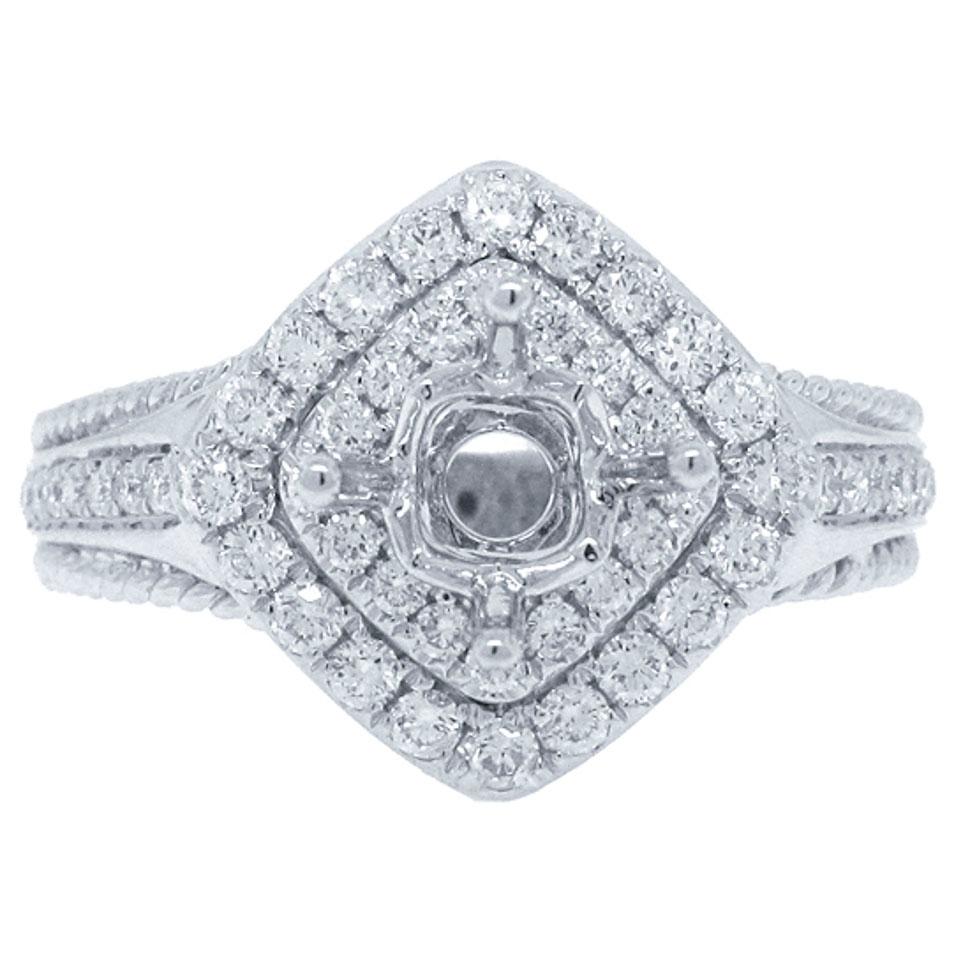 14k White Gold Diamond Semi-mount Ring - 0.60ct