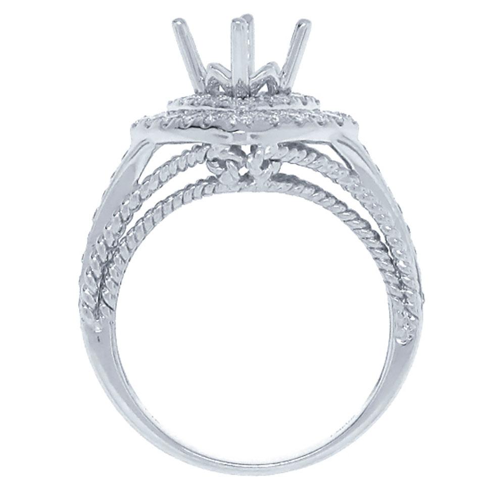 14k White Gold Diamond Semi-mount Ring - 0.60ct