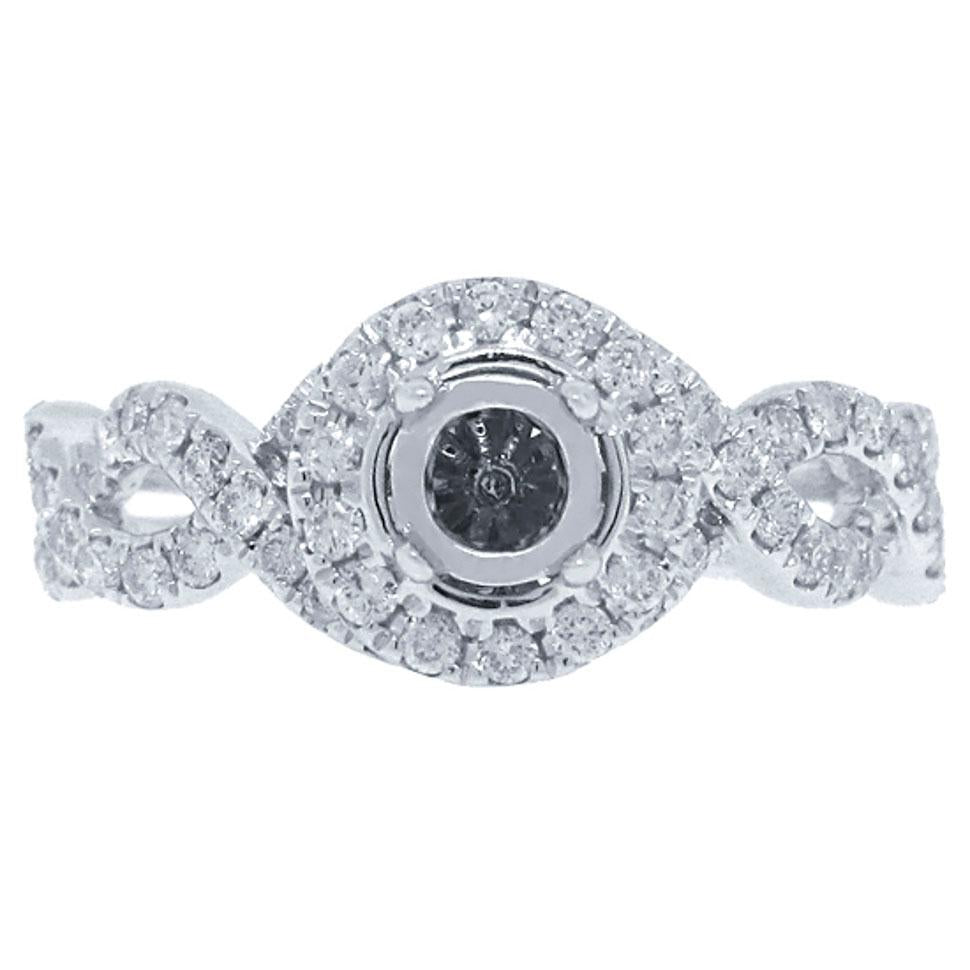 14k White Gold Diamond Semi-mount Ring - 0.57ct