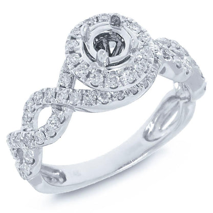 14k White Gold Diamond Semi-mount Ring - 0.57ct