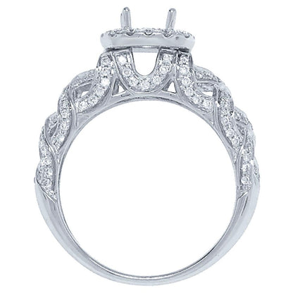 14k White Gold Diamond Semi-mount Ring - 0.54ct