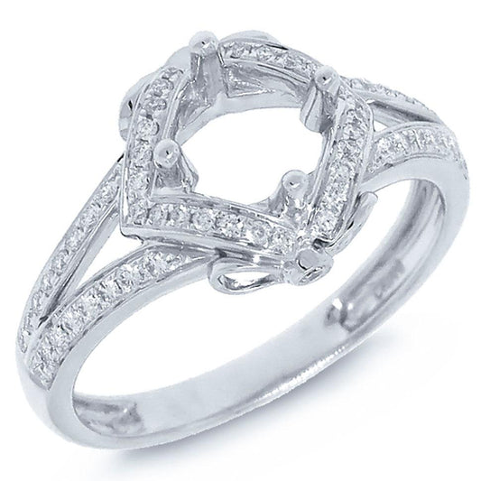 14k White Gold Diamond Semi-mount Ring - 0.26ct