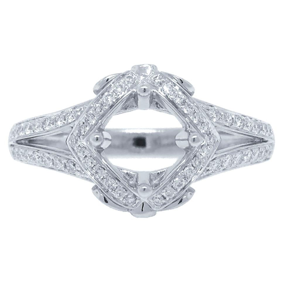 14k White Gold Diamond Semi-mount Ring - 0.26ct