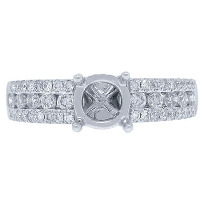 14k White Gold Diamond Semi-mount Ring - 0.48ct