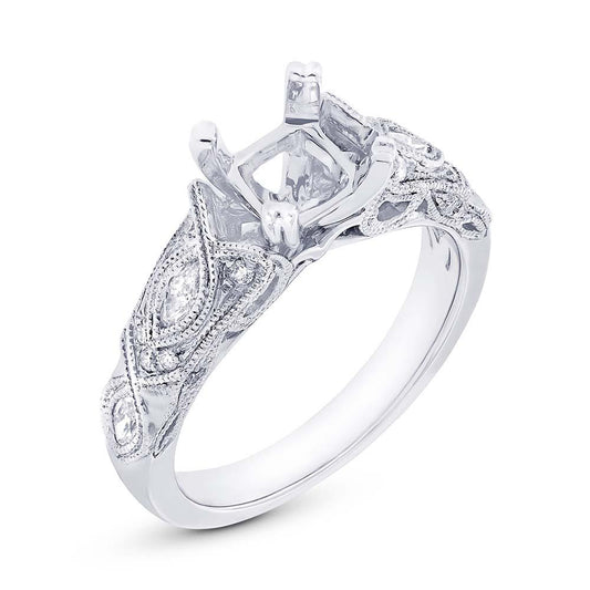 14k White Gold Diamond Semi-mount Ring - 0.32ct