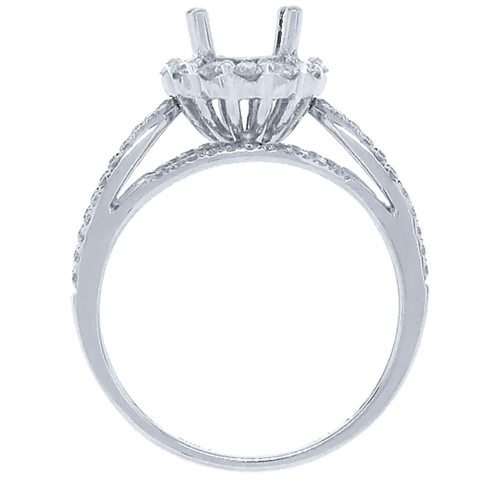 14k White Gold Diamond Semi-mount Ring - 0.52ct