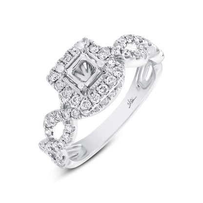 14k White Gold Diamond Semi-mount Ring - 0.65ct