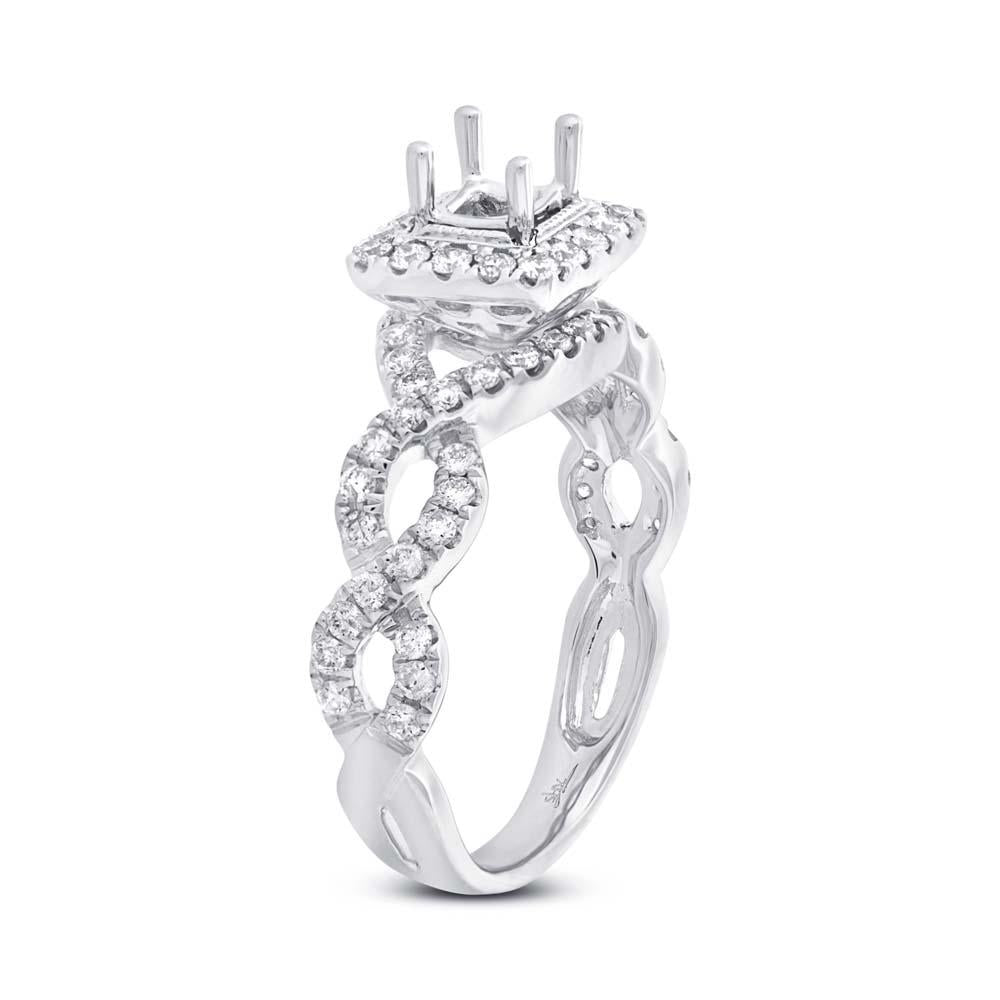 14k White Gold Diamond Semi-mount Ring - 0.65ct