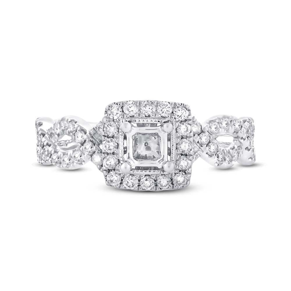 14k White Gold Diamond Semi-mount Ring - 0.65ct