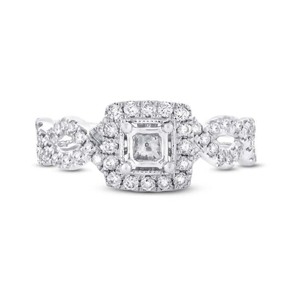 14k White Gold Diamond Semi-mount Ring - 0.65ct