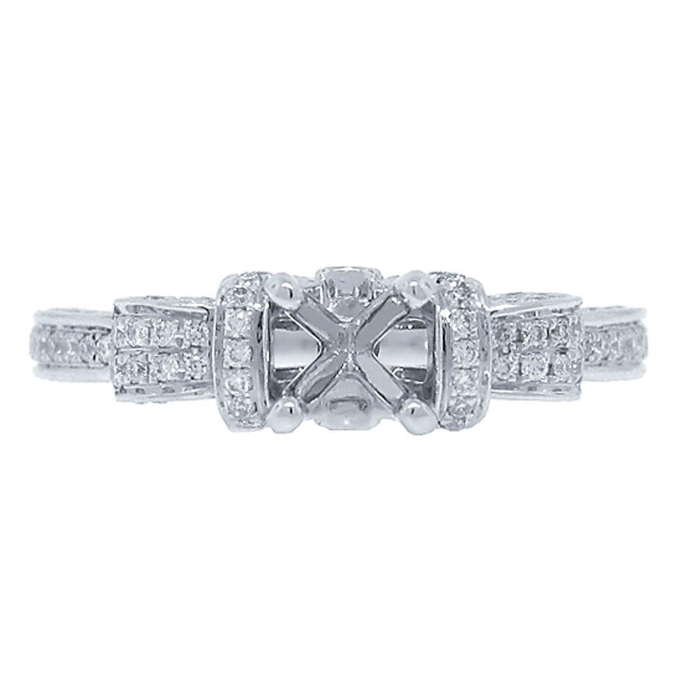 14k White Gold Diamond Semi-mount Ring - 0.45ct