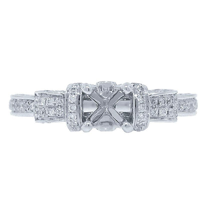 14k White Gold Diamond Semi-mount Ring - 0.45ct