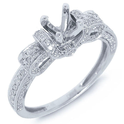 14k White Gold Diamond Semi-mount Ring - 0.45ct