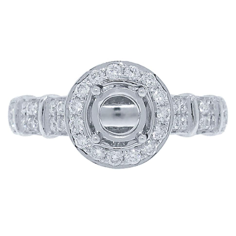 14k White Gold Diamond Semi-mount Ring - 0.40ct