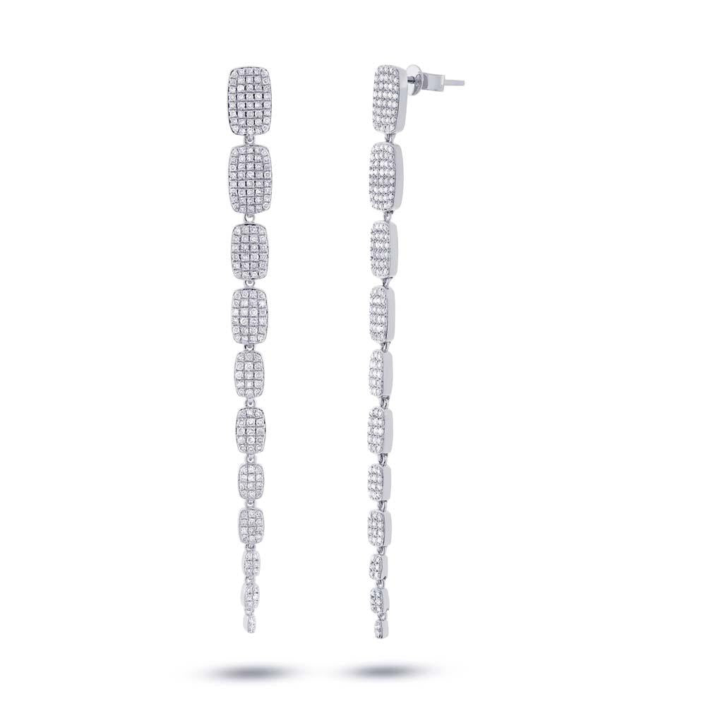 14k White Gold Diamond Serpentine Earring - 1.35ct