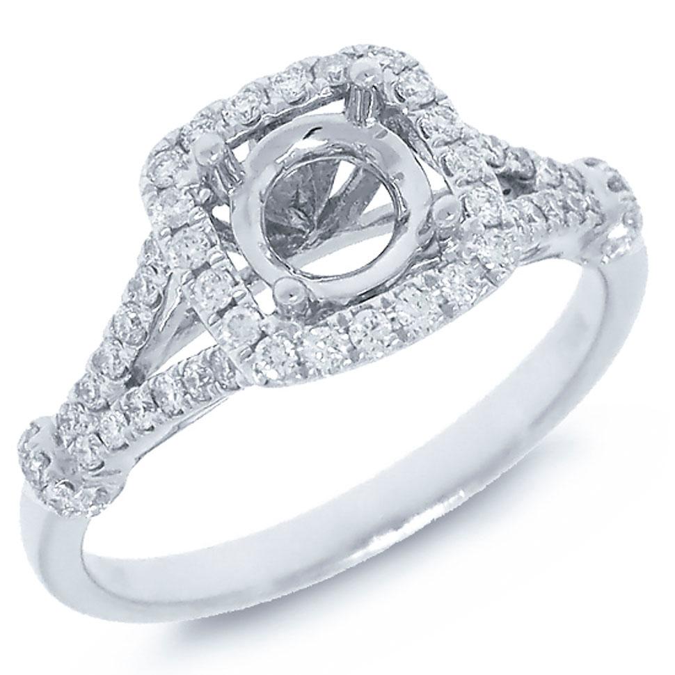 14k White Gold Diamond Semi-mount Ring - 0.35ct