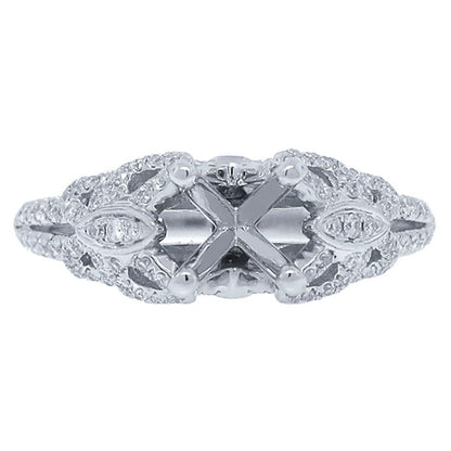 14k White Gold Diamond Semi-mount Ring - 0.39ct