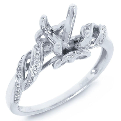 14k White Gold Diamond Semi-mount Ring - 0.16ct