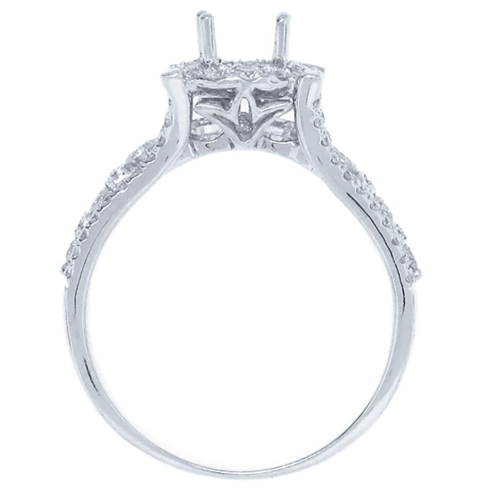 14k White Gold Diamond Semi-mount Ring - 1.02ct