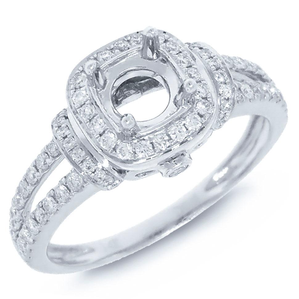 14k White Gold Diamond Semi-mount Ring - 0.41ct