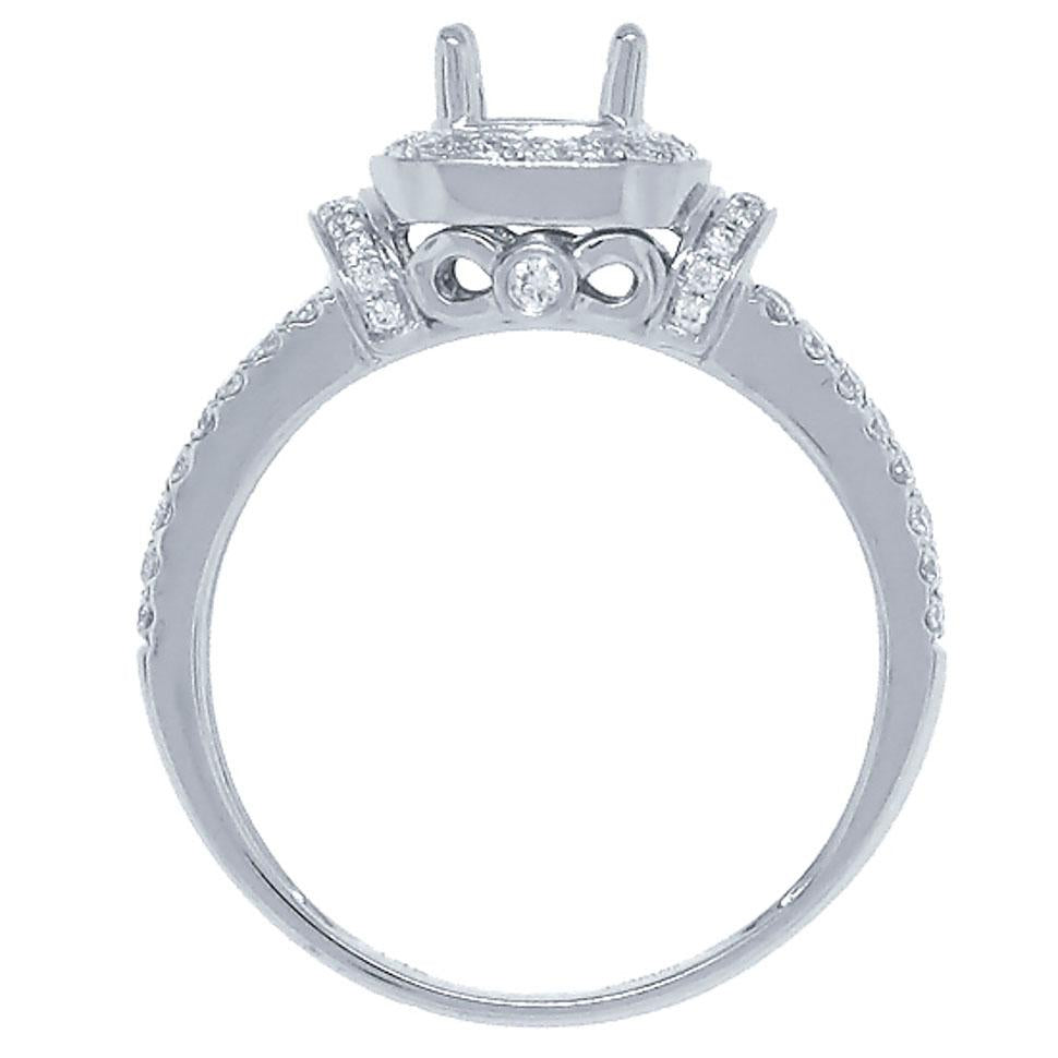 14k White Gold Diamond Semi-mount Ring - 0.41ct