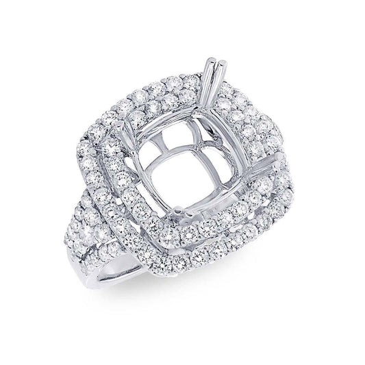 14k White Gold Diamond Semi-mount Ring - 1.56ct