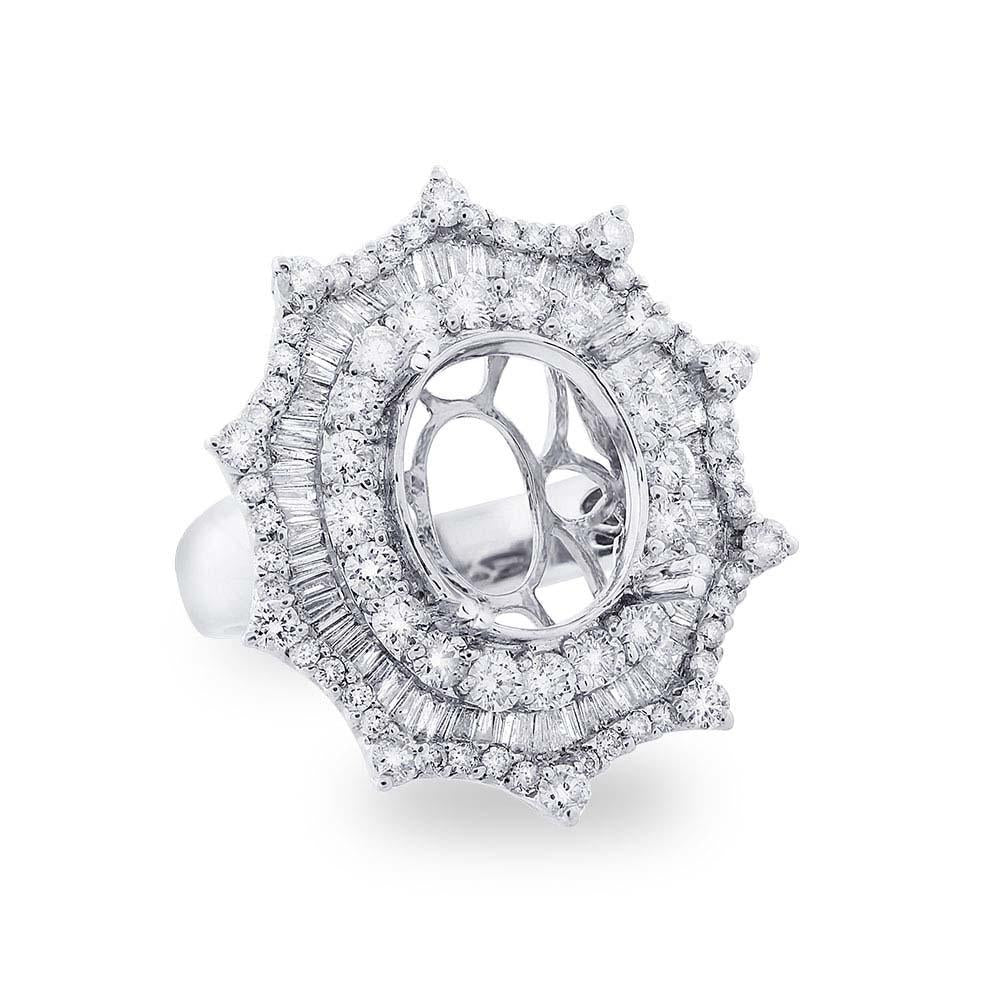 18k White Gold Diamond Semi-mount Ring - 2.56ct