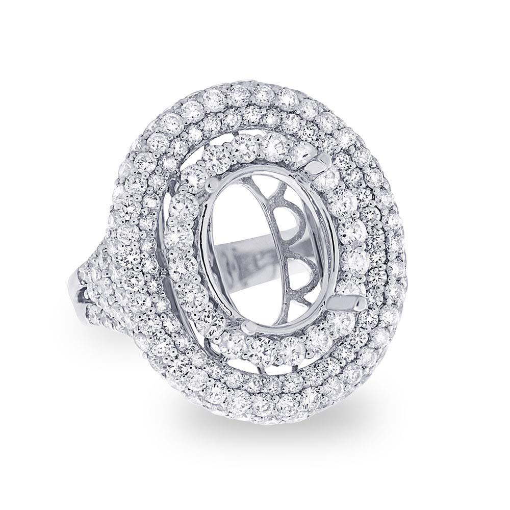 18k White Gold Diamond Semi-mount Ring - 3.04ct