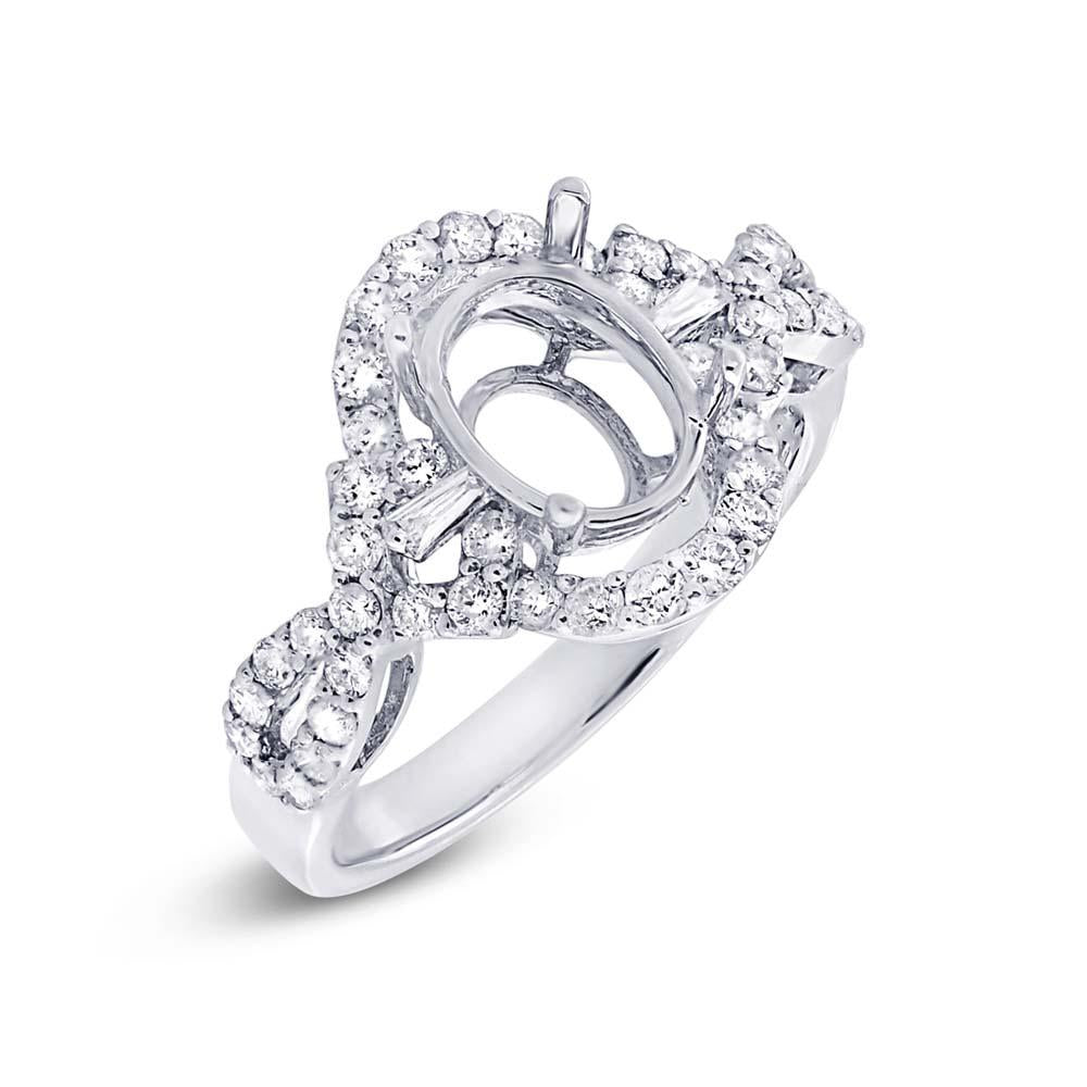18k White Gold Diamond Semi-mount Ring - 0.75ct