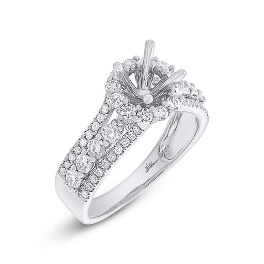 14k White Gold Diamond Semi-mount Ring - 1.12ct