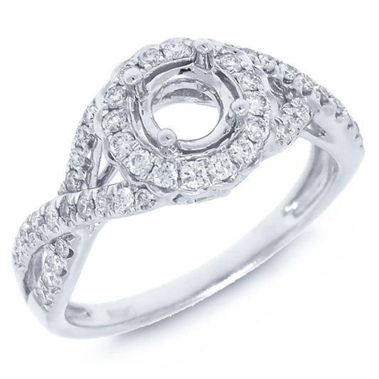 14k White Gold Diamond Semi-mount Ring - 0.40ct