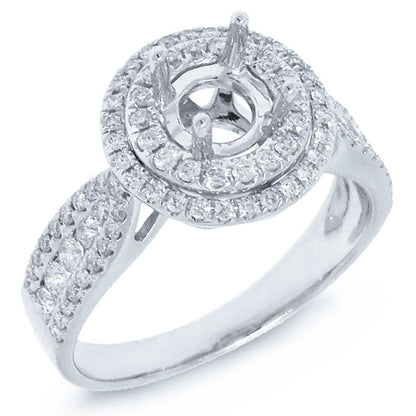 14k White Gold Diamond Semi-mount Ring - 0.57ct