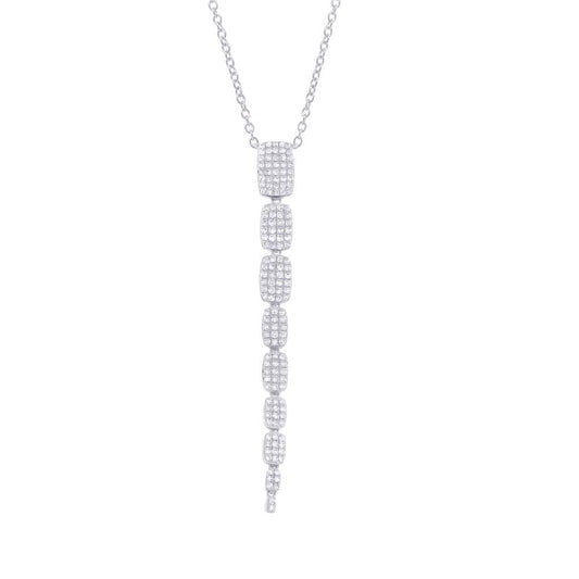 14k Classy White Gold Diamond Serpentine Necklace - 0.55ct V0020