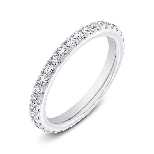 14k White Gold Diamond Eternity Band Size 7.75 - 1.13ct