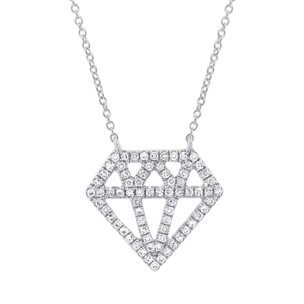 14k White Gold Diamond Pendant - 0.15ct