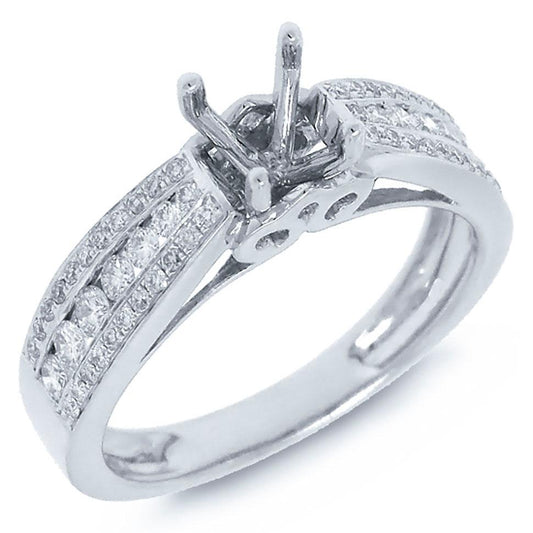 14k White Gold Diamond Semi-mount Ring - 0.44ct