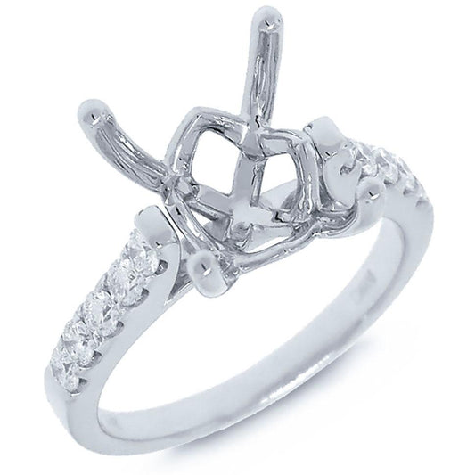 14k White Gold Diamond Semi-mount Ring - 0.43ct