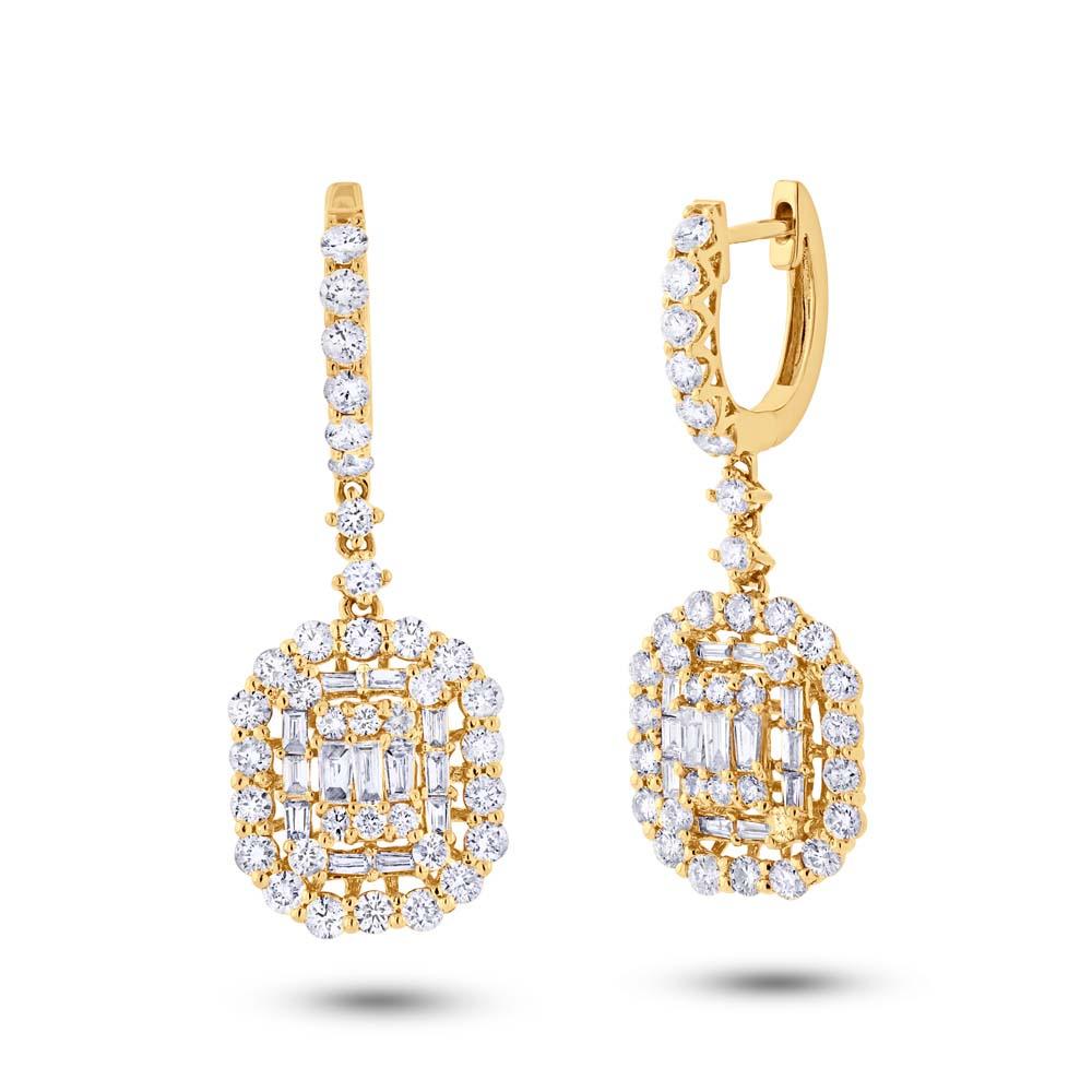 18k Yellow Gold Diamond Earring - 2.41ct