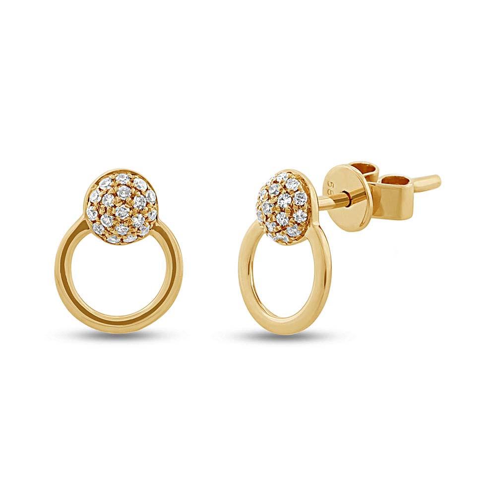 14k Yellow Gold Diamond Earring - 0.11ct