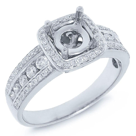 14k White Gold Diamond Semi-mount Ring - 0.52ct