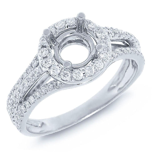 14k White Gold Diamond Semi-mount Ring - 0.43ct